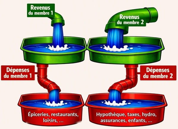 La méthode des ententes à l'amiable indique que chacun se met d'accord pour payer tel dépense.